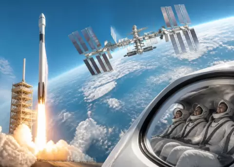 SpaceX llev� cuatro astronautas rumbo a la Estaci�n Espacial Internacional en tiempo r�cord.