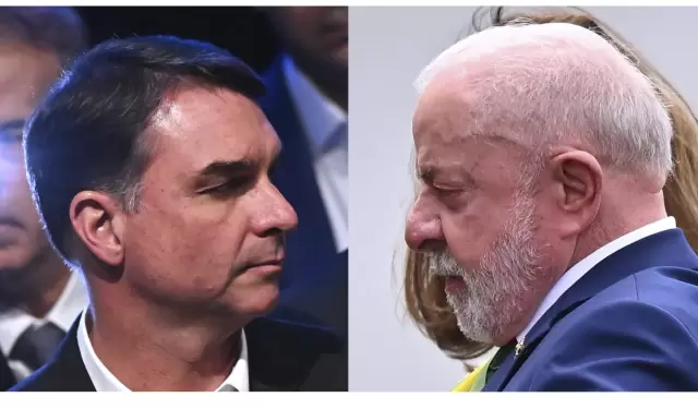 Combo de fotograf�as de archivo que muestra al presidente de Brasil, Luiz In�cio Lula da Silva (d), y al senador Fl�vio Bolsonaro.