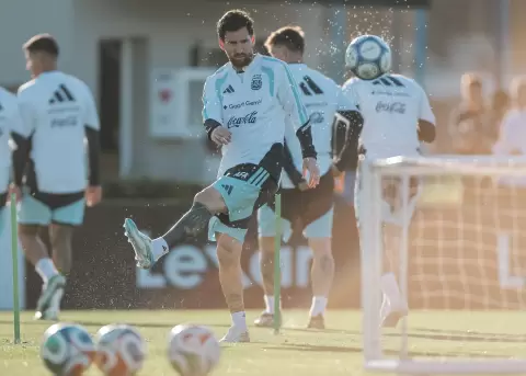 Messi en su �ltimo entrenamiento previo a su despedida con la selecci�n.