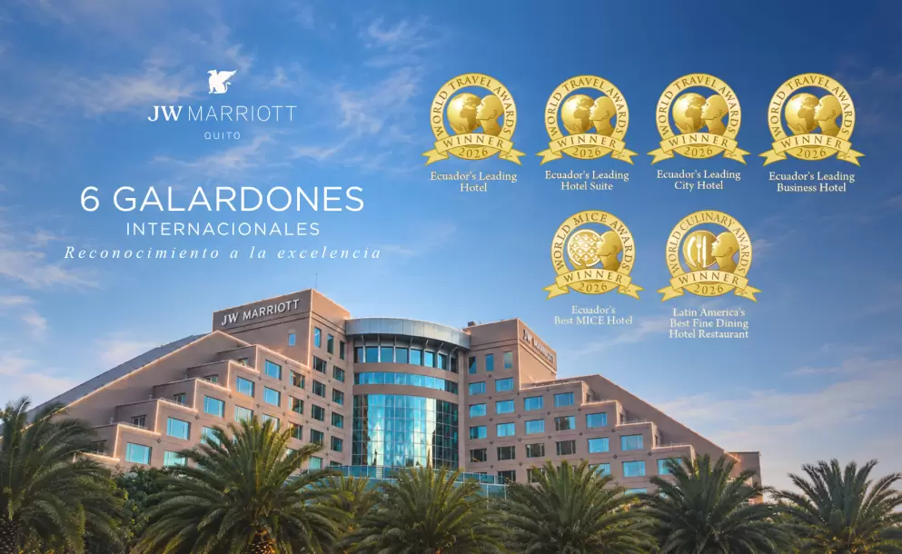 JW Marriott Quito obtiene seis galardones internacionales y proyecta el orgullo ecuatoriano