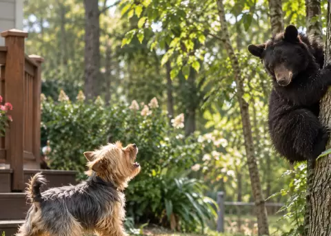 Benny quer�a cuidar su territorio del oso.