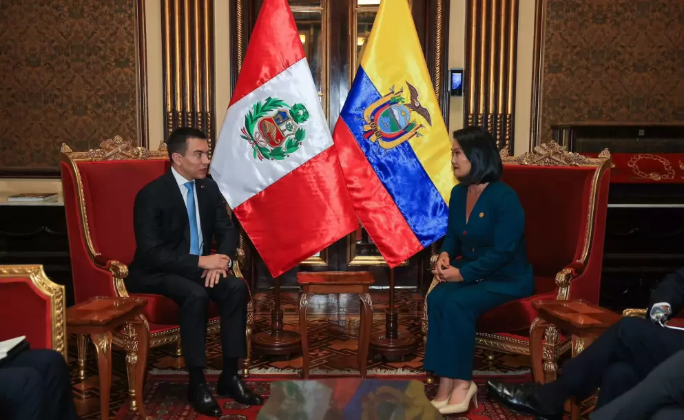 Daniel Noboa y Keiko Fujimori lideran el XVII Gabinete Binacional para reforzar la seguridad en la frontera
