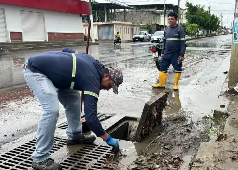 Manta despu�s de las inundaciones de esta ma�ana.